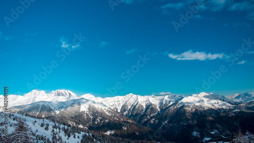 Ski mountaineering in the Mount Zoncolan ski area  Carnic Alps  Friuli-Venezia Giulia  Italy
