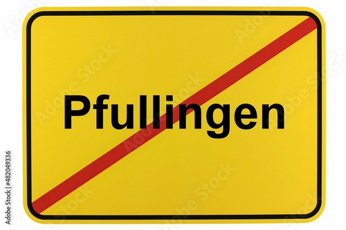 Illustration eines Ortsschildes der Stadt Pfullingen photo