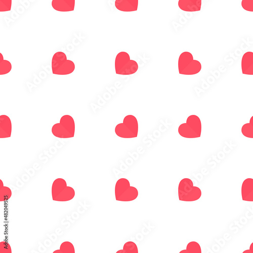 Hearts seamless pattern. Valentine's Day concept white background. Vector illustration.