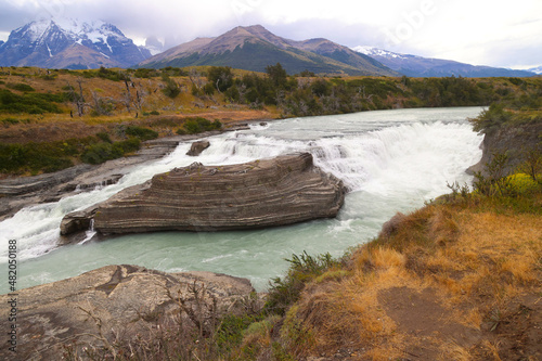 Paine waterfalls  Torres del Paine National Park  Chile