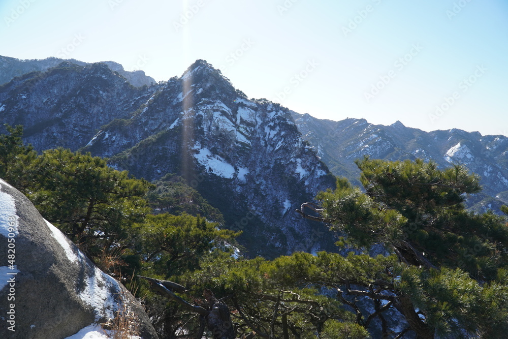 Naklejka premium winter mountain landscape