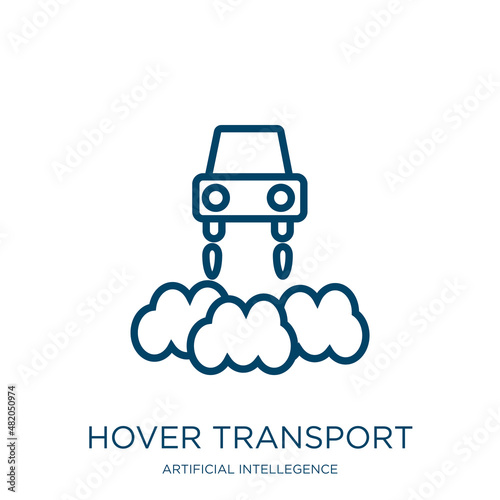 hover transport icon from artificial intellegence and future technology collection. Thin linear hover transport, transport, transportation outline icon isolated on white background. Line vector hover
