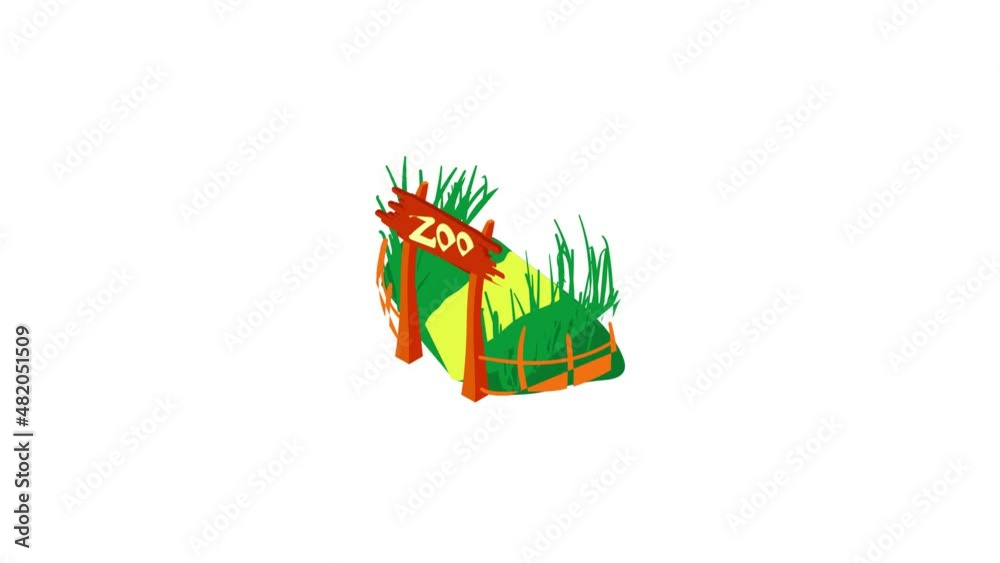 Zoo icon animation best cartoon object on white background Zoo icon animation best cartoon object on white background