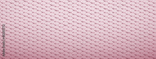 Abstract background of snake, dragon or fish scales in pink colors. Squama texture. Roof tiles.