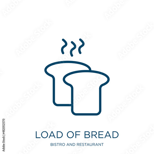 load of bread icon from bistro and restaurant collection. Thin linear load of bread, bread, food outline icon isolated on white background. Line vector load of bread sign, symbol for web and mobile