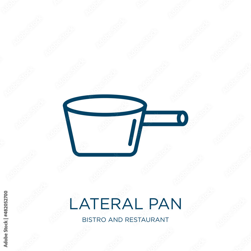 lateral pan icon from bistro and restaurant collection. Thin linear