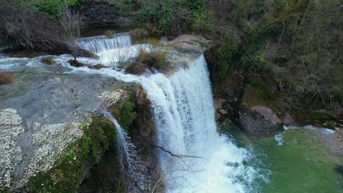 Peñon waterfall on the Jerea river in Pedrosa de Tobalina. Tobalina Valley, Las Merindades, Burgos, Castilla y Leon, Spain, Europe photo