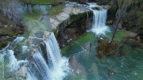 Peñon waterfall on the Jerea river in Pedrosa de Tobalina. Tobalina Valley, Las Merindades, Burgos, Castilla y Leon, Spain, Europe photo