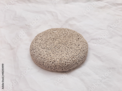 closeup of pumice on white background