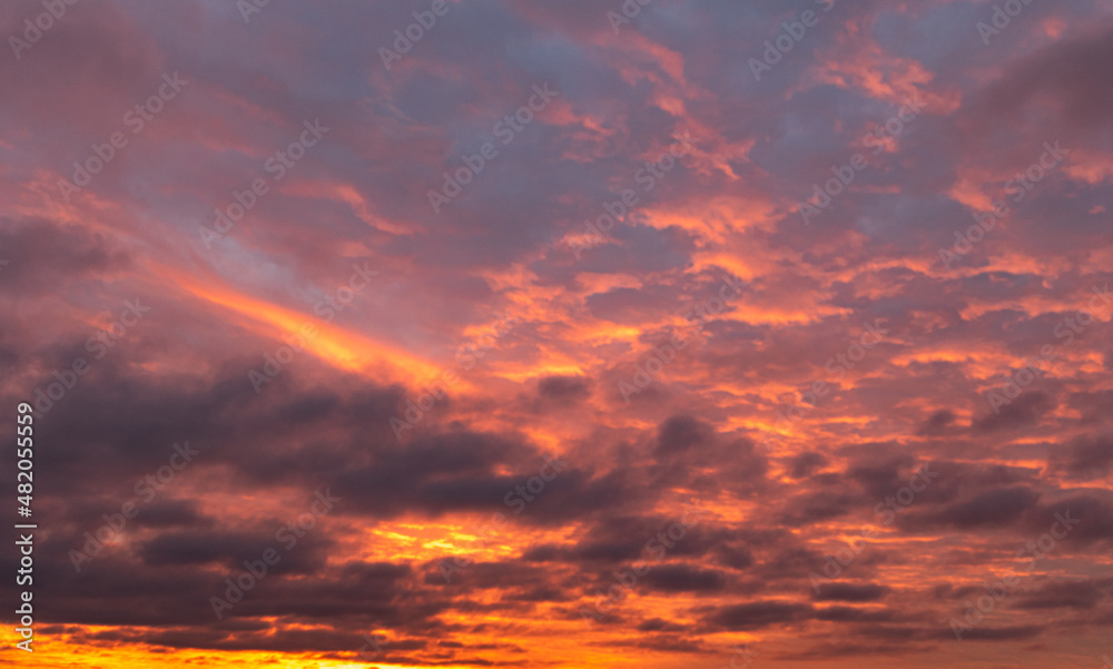 sky image with colorful clouds at sunset