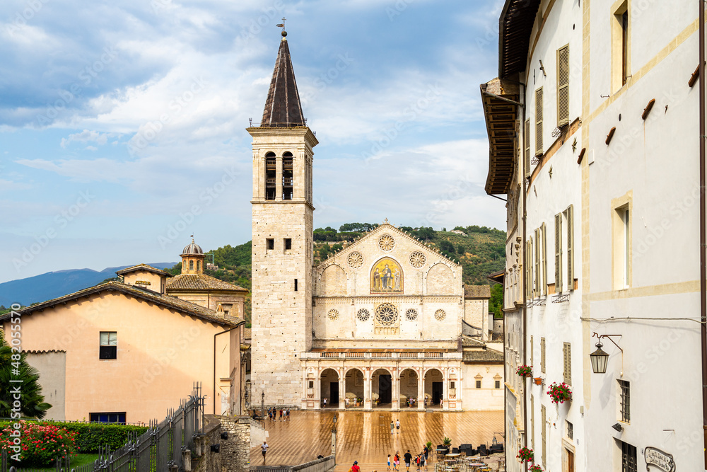 Spoleto Cathedral (Duomo di Santa Maria Assunta) is a fine example of Romanesque, Umbria, Italy