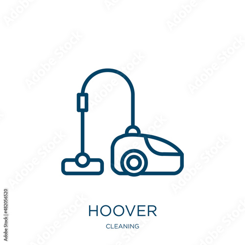 hoover icon from cleaning collection. Thin linear hoover, cleaning, machine outline icon isolated on white background. Line vector hoover sign, symbol for web and mobile