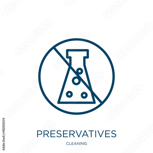 preservatives icon from cleaning collection. Thin linear preservatives, preservative, organic outline icon isolated on white background. Line vector preservatives sign, symbol for web and mobile