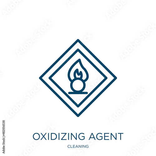 oxidizing agent icon from cleaning collection. Thin linear oxidizing agent, agent, oxidizing outline icon isolated on white background. Line vector oxidizing agent sign, symbol for web and mobile