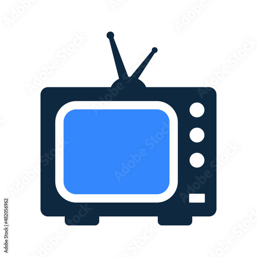 Media, television, tv icon. Simple editable vector illustration.