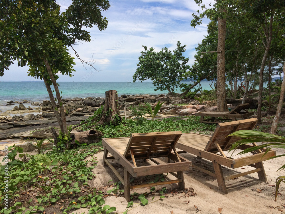 beach with chair