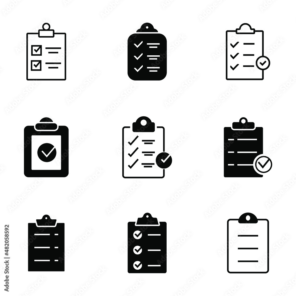 Check list icons set . Check list pack symbol vector elements for