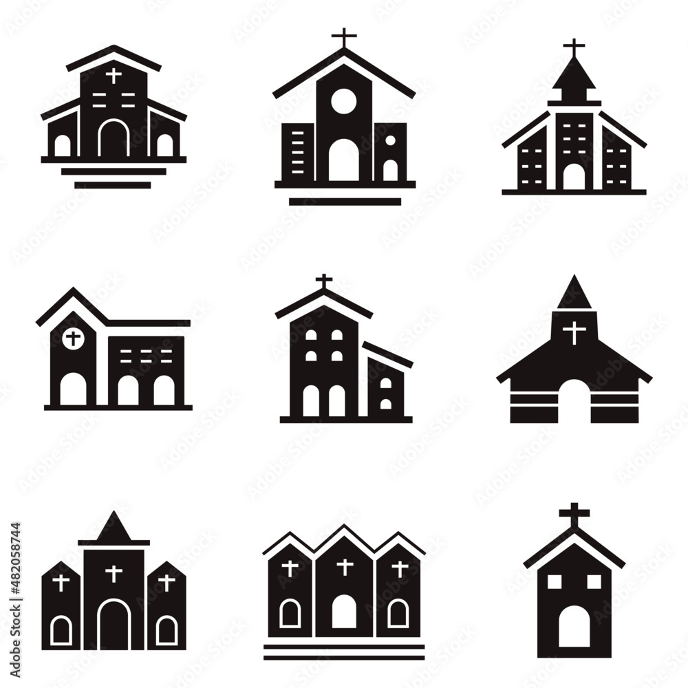 church building icons set . church building pack symbol vector elements for infographic web church building icons set . church building pack symbol vector elements for infographic web