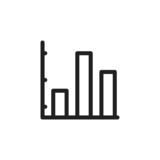 bar chart icon. Vector flat bar-chart icon on a black and white background