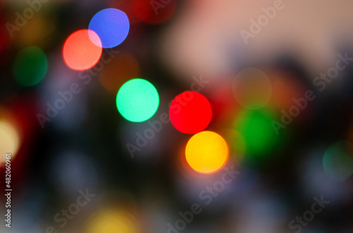 Beautiful colored bokeh on a blurred background