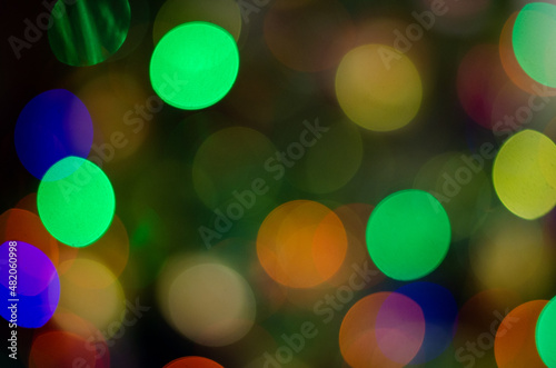 Beautiful colored bokeh on a blurred background