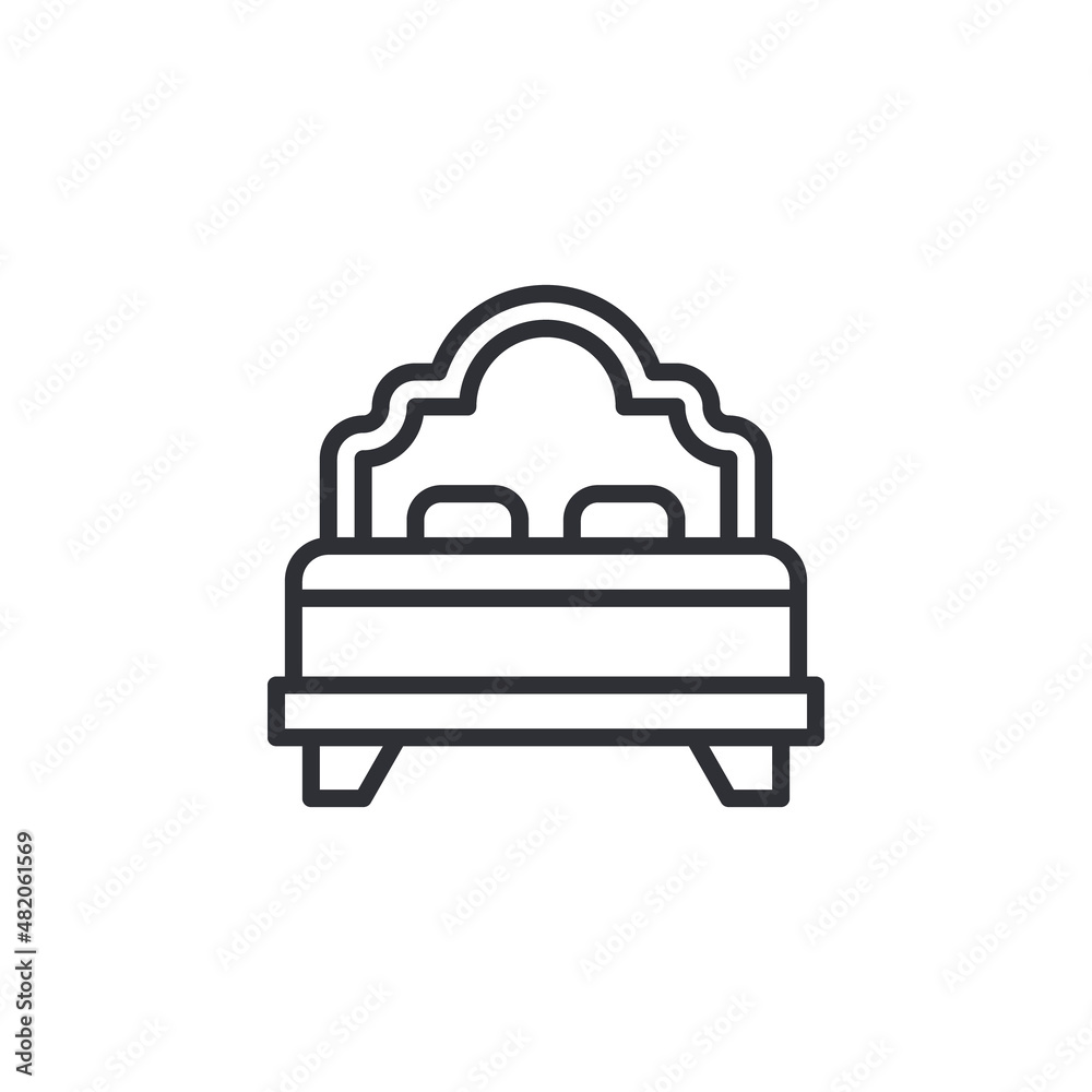 Bed icon in flat style. Hotel symbol. Double hotel room line icon. Double bed. Bed flat vector icon. Hotel flat vector icon. Lodging flat vector icon Bed icon in flat style. Hotel symbol. Double hotel room line icon. Double bed. Bed flat vector icon. Hotel flat vector icon. Lodging flat vector icon