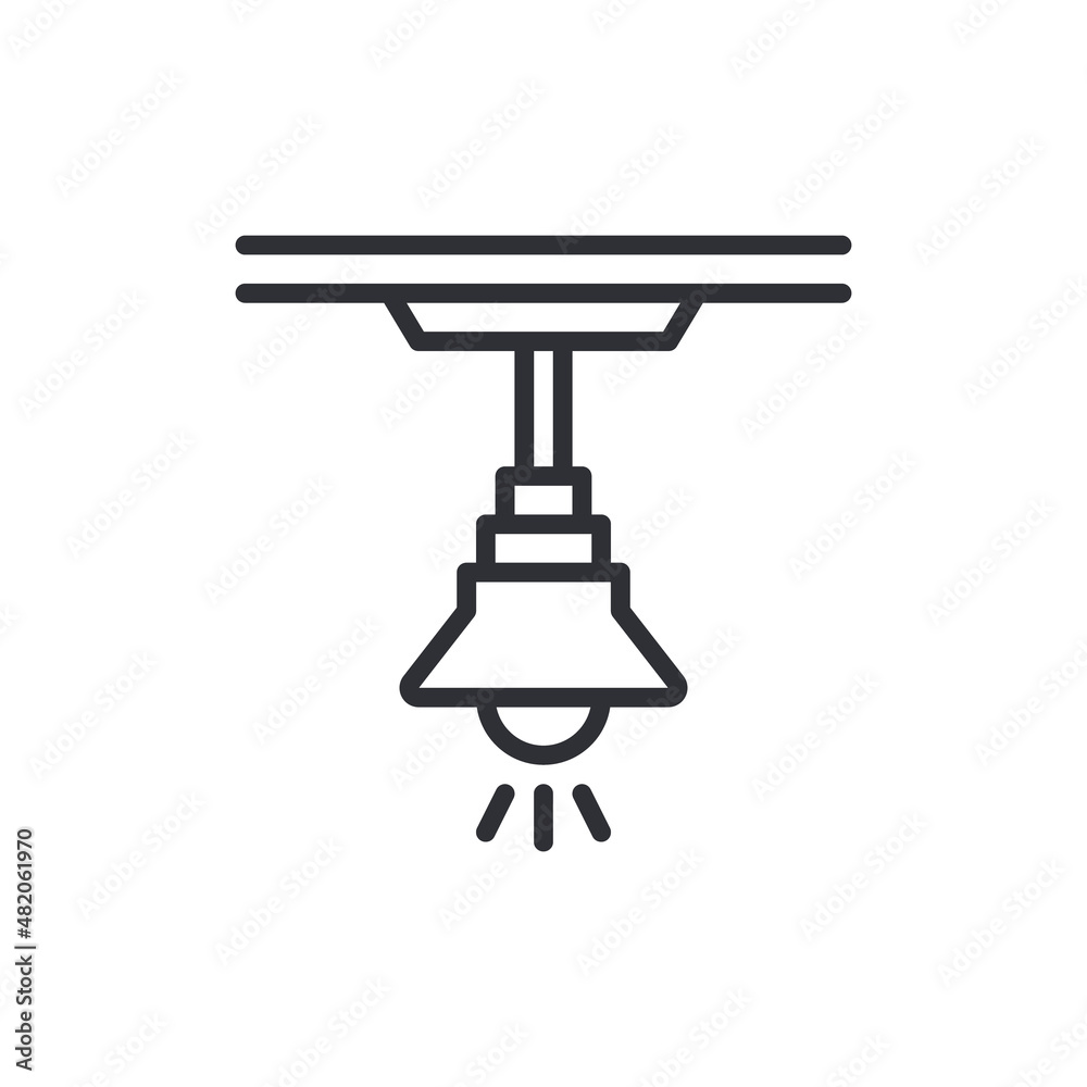 Roof lamp icon, flat design. icon isolated on white background Roof lamp icon, flat design. icon isolated on white background
