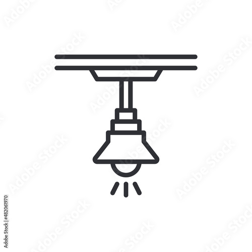 Roof lamp icon, flat design. icon isolated on white background