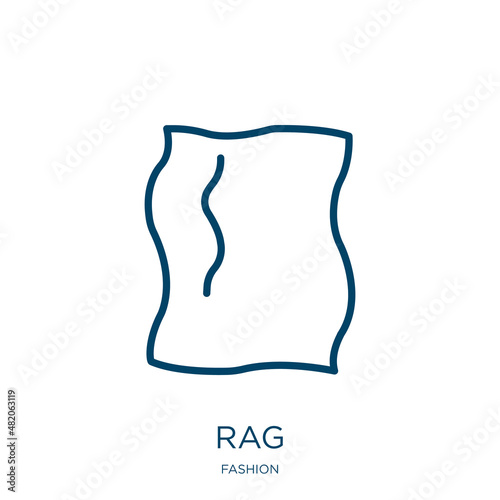 rag icon from fashion collection. Thin linear rag, clean, housework outline icon isolated on white background. Line vector rag sign, symbol for web and mobile