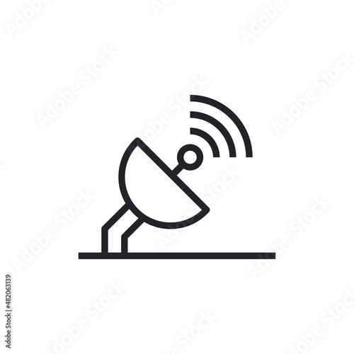 icon satellite tv vector simple isolated sign symbol. Satelite antenna icon vector sign and symbol isolated on white background, Satelite antenna logo concept