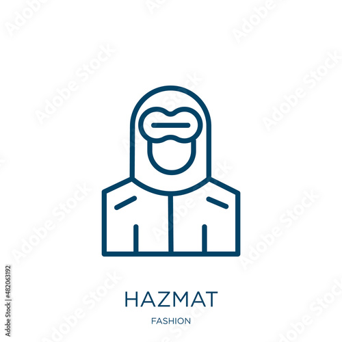 hazmat icon from fashion collection. Thin linear hazmat, safety, protection outline icon isolated on white background. Line vector hazmat sign, symbol for web and mobile