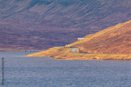 View of the Leitisvatn Lake, Faroe Islands.
