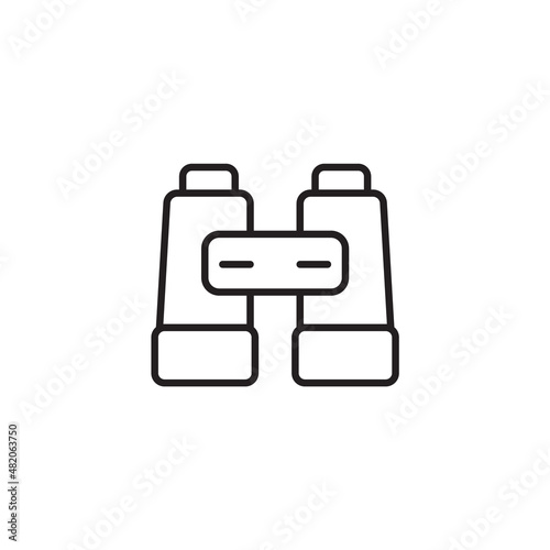 Binoculars line icon, outline vector sign, linear style pictogram isolated on white. Spy symbol, logo illustration. Binoculars line icon. Exploration, discovery, optical equipment. Navigation concept.