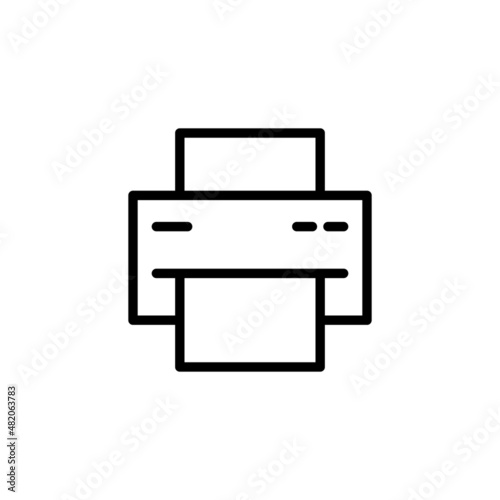 Document desktop printer flat icon for apps and website. printer icon vector from office collection. Thin line printer outline icon vector illustration