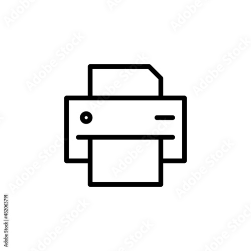 Document desktop printer flat icon for apps and website. printer icon vector from office collection. Thin line printer outline icon vector illustration
