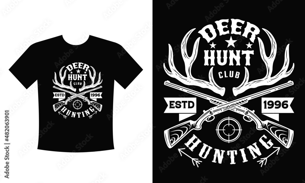 Deer Hunt Club Hunting t shirt design vector eps for men, women, kids