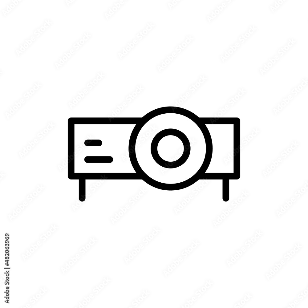 Presentation, movie, film, media projector vector illustration simple modern line icon, symbol, pictogram design. Video projector isolated icon, home video projector outline vector icon Presentation, movie, film, media projector vector illustration simple modern line icon, symbol, pictogram design. Video projector isolated icon, home video projector outline vector icon