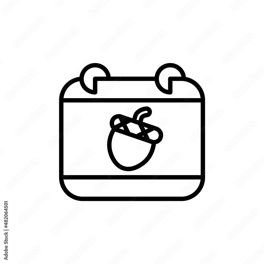 Autumn calendar icon, Thanksgiving related vector