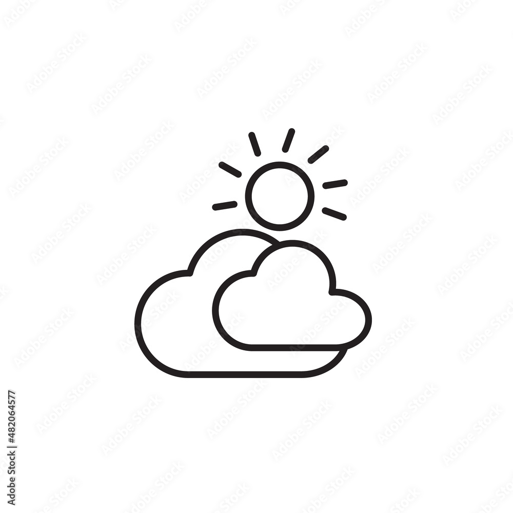clouds and sun icon vector from weather concept. Thin line illustration of clouds and sun. clouds and sun linear icon clouds and sun icon vector from weather concept. Thin line illustration of clouds and sun. clouds and sun linear icon