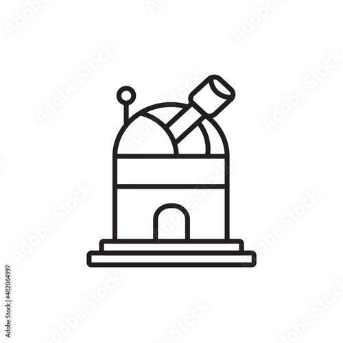 Study planetarium icon, outline style. Planetarium icon. Planetarium design concept from Astronomy collection. Simple element vector illustration on white background. Observatory Icon