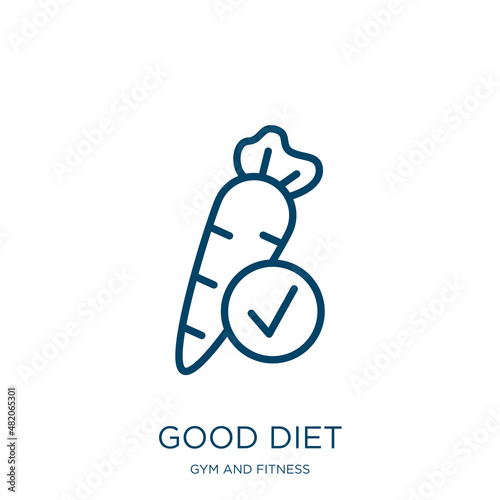 good diet icon from gym and fitness collection. Thin linear good diet, diet, food outline icon isolated on white background. Line vector good diet sign, symbol for web and mobile
