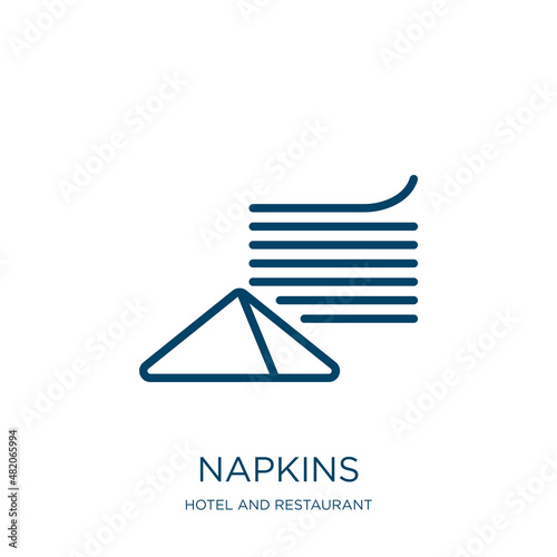 napkins icon from hotel and restaurant collection. Thin linear napkins, napkin, sanitary outline icon isolated on white background. Line vector napkins sign, symbol for web and mobile