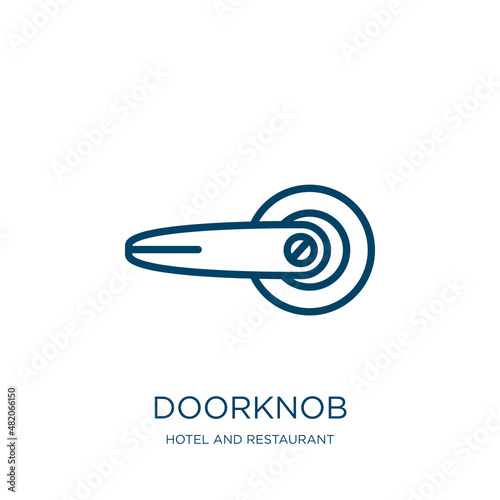 doorknob icon from hotel and restaurant collection. Thin linear doorknob, door, lock outline icon isolated on white background. Line vector doorknob sign, symbol for web and mobile