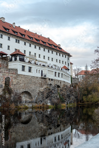 View of the Český Krumlov Castle located in the town of the same name Český Krumlov (Krumau). It developed from a castle built around 1240 by the Witigonen branch of the Český Krumlov family. photo