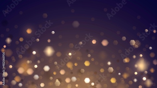 Dark background with golden hexagonal sparkles