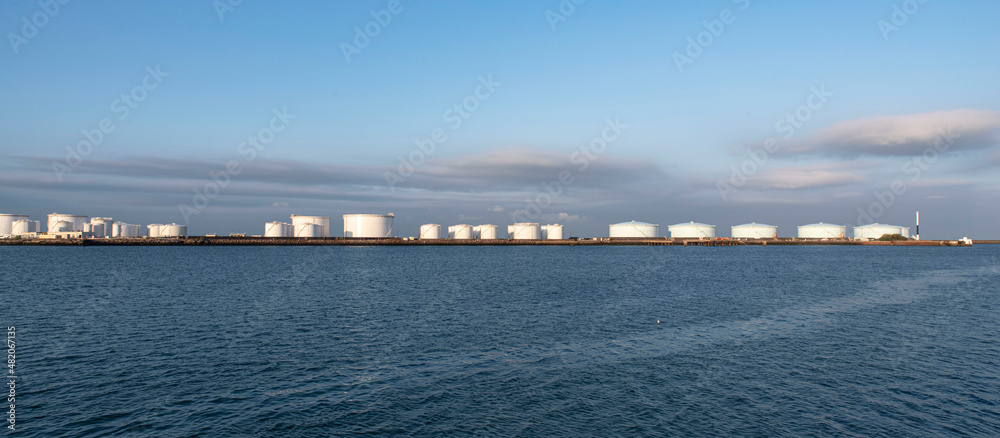 Fuel storage tanks in the port of Le Havre in France