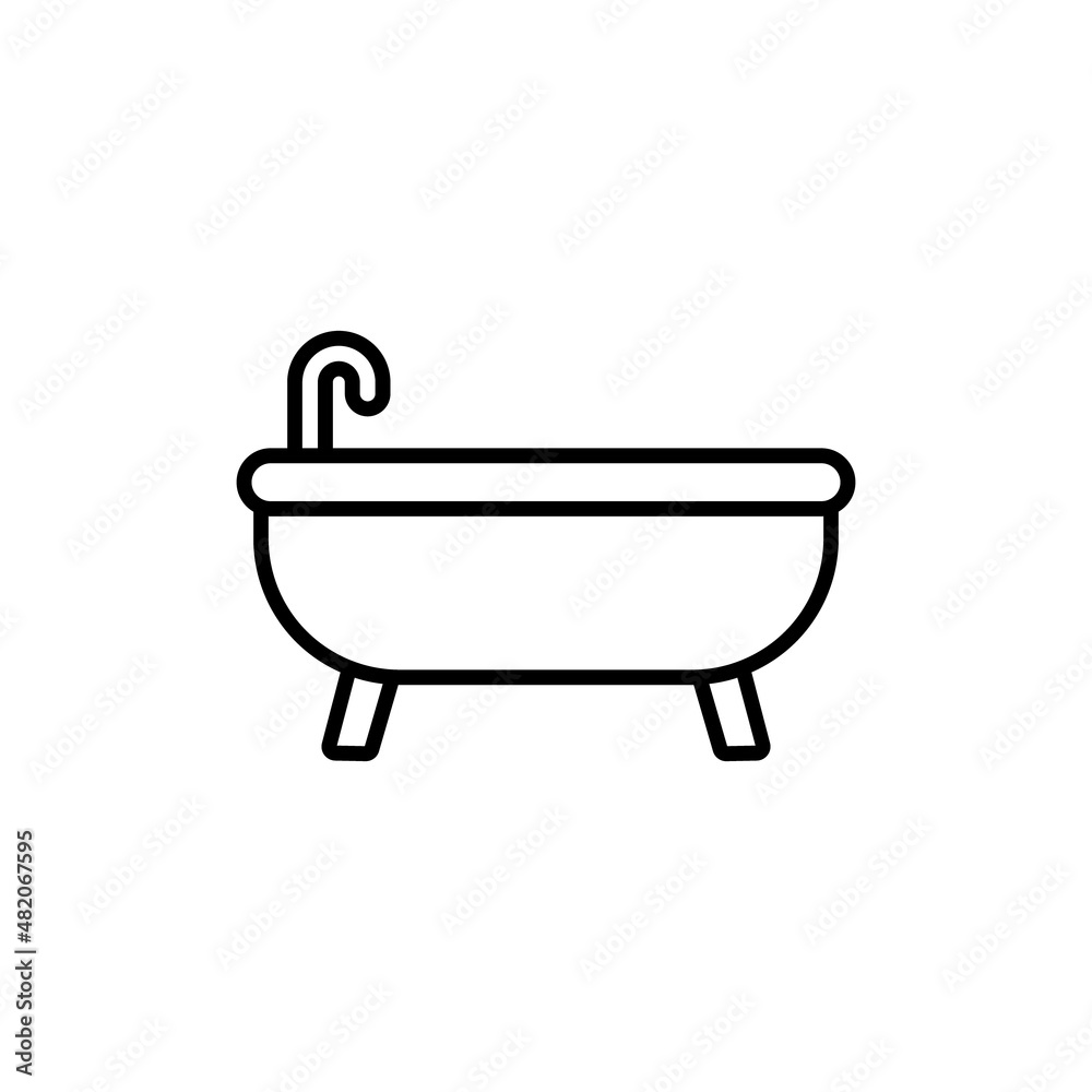 Thin line bathub icon. Bathtub bath icon vector button logo symbol concept. Thin line bathub icon. Bathub and Shower Icon Vector. Illustration Vector graphic of bathub icon. Bathroom Element Symbol. Thin line bathub icon. Bathtub bath icon vector button logo symbol concept. Thin line bathub icon. Bathub and Shower Icon Vector. Illustration Vector graphic of bathub icon. Bathroom Element Symbol.
