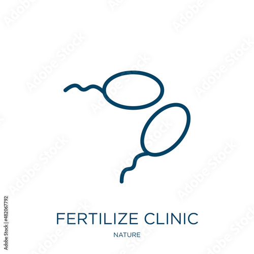fertilize clinic icon from nature collection. Thin linear fertilize clinic, medical, fertilization outline icon isolated on white background. Line vector fertilize clinic sign, symbol for web and