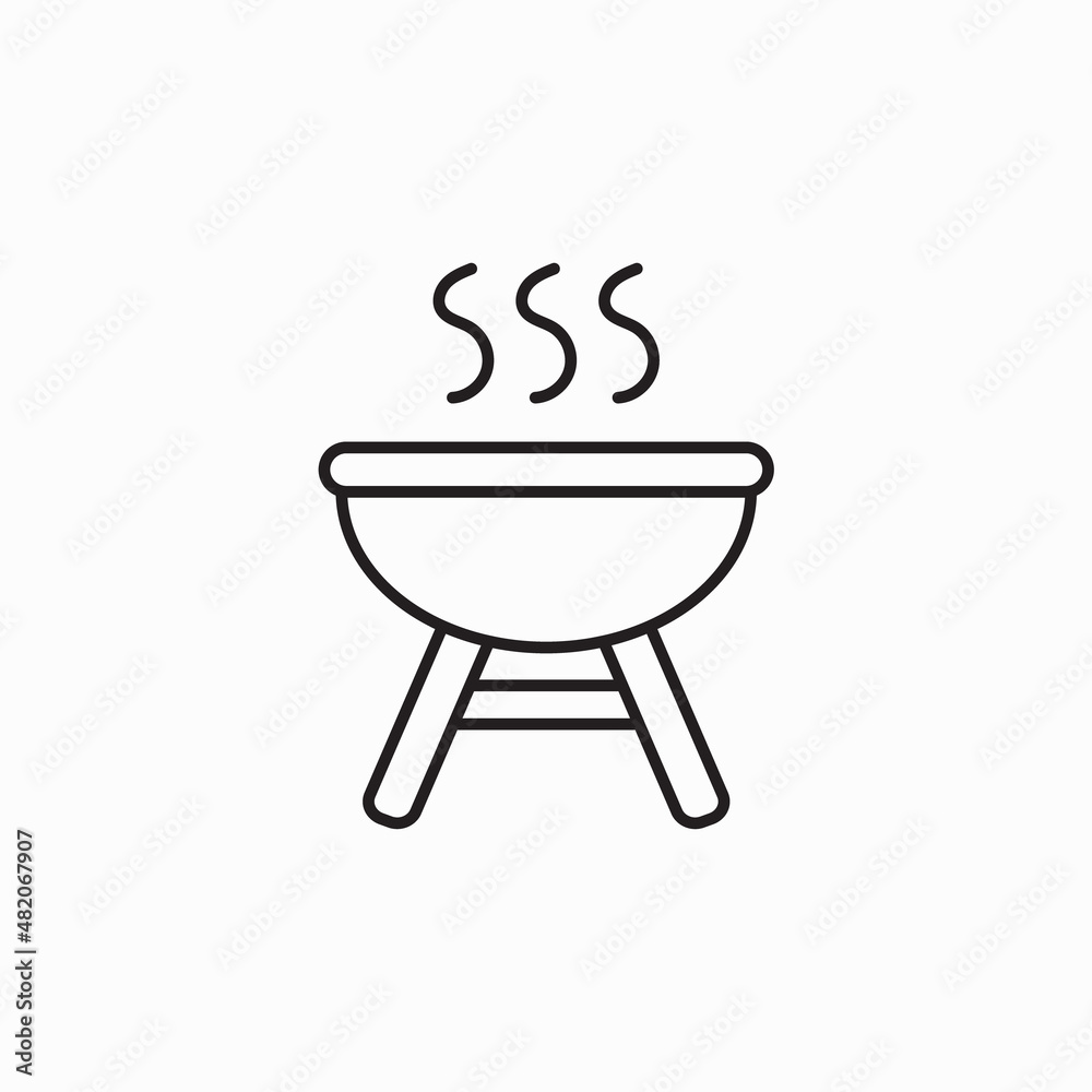 Bbq grill icon. Barbecue Grill Icon. Grill line icon, outline vector sign, linear style pictogram isolated on white. Bbq symbol, logo illustration. Bbq grill icon. Barbecue Grill Icon. Grill line icon, outline vector sign, linear style pictogram isolated on white. Bbq symbol, logo illustration.