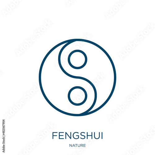 fengshui icon from nature collection. Thin linear fengshui, chinese, luck outline icon isolated on white background. Line vector fengshui sign, symbol for web and mobile